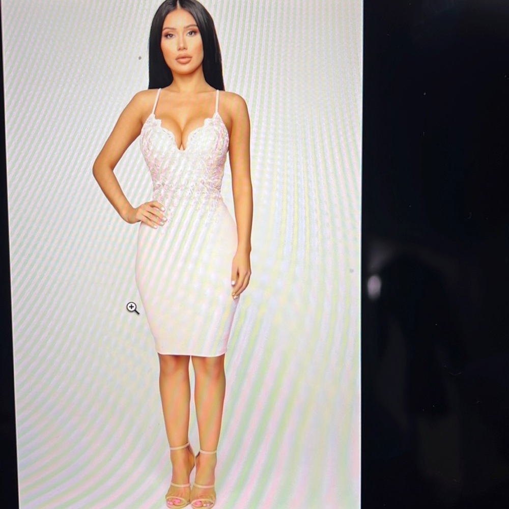 Fashion nova blush lace dress